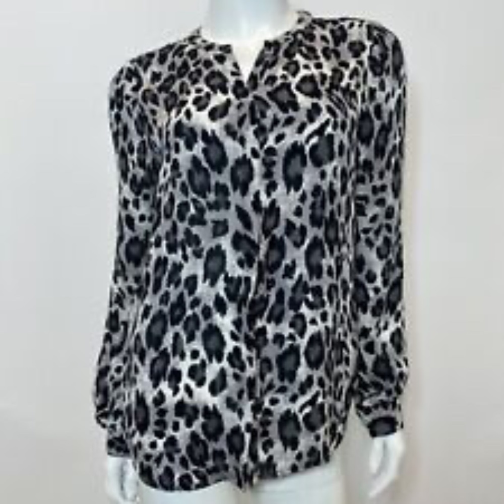 Joie Purine Leopard Top in Black/Grey Size S